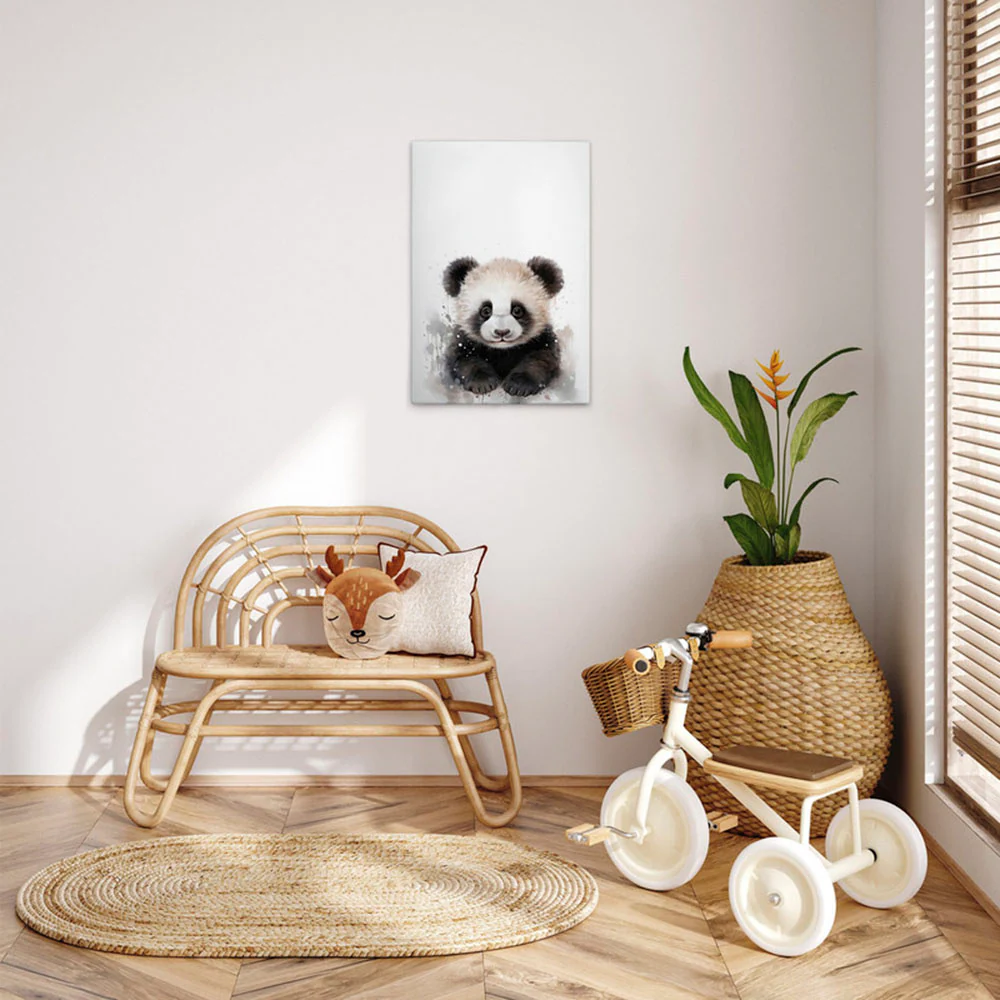 A.S. Création Leinwandbild "Baby Panda - Wandbild Schwarz Weiß Grau Keilrah günstig online kaufen