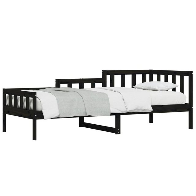 furnicato Bett Tagesbett Schwarz 80x200 cm Massivholz Kiefer (1-tlg) günstig online kaufen