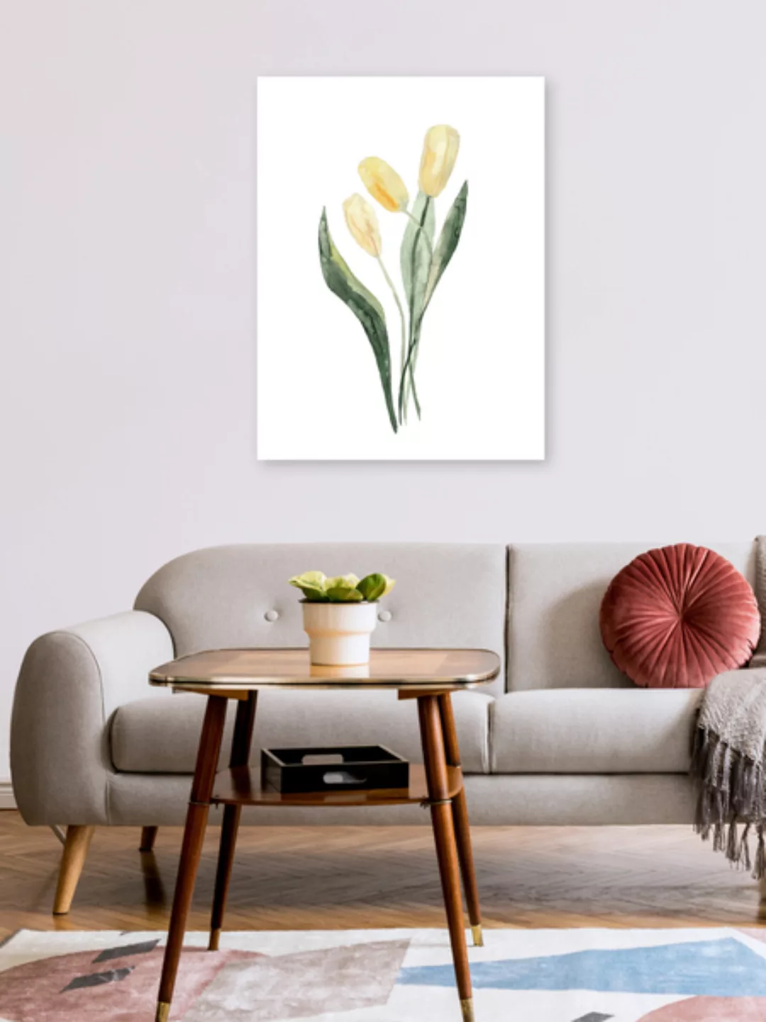 Poster / Leinwandbild - Gelbe Tulpen günstig online kaufen