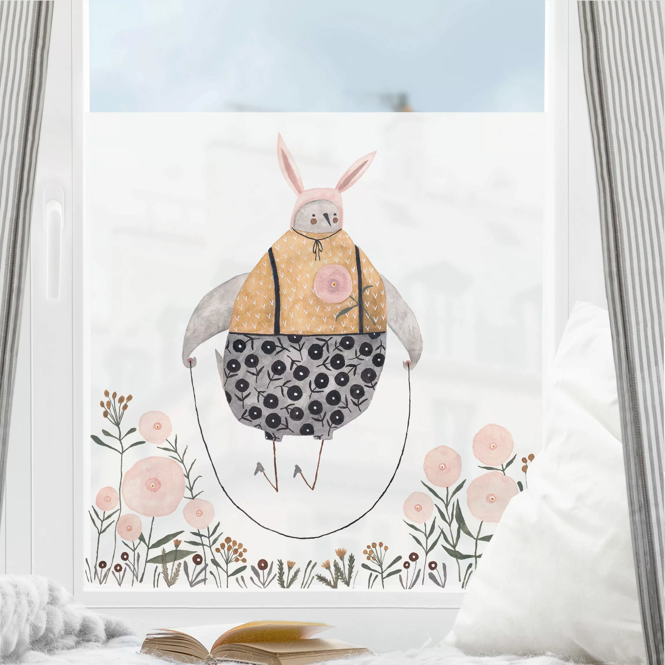 Fensterfolie Claudia Voglhuber Illustration - Seilspringen günstig online kaufen