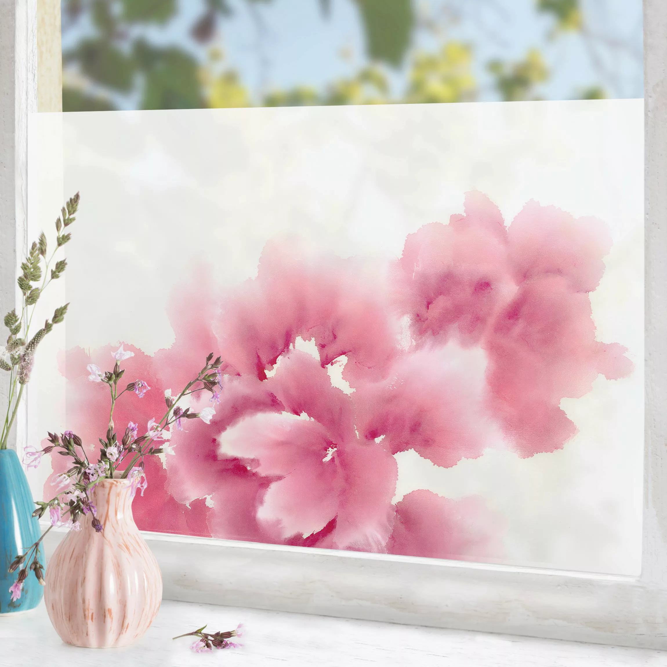 Fensterfolie Künstlerische Flora I günstig online kaufen