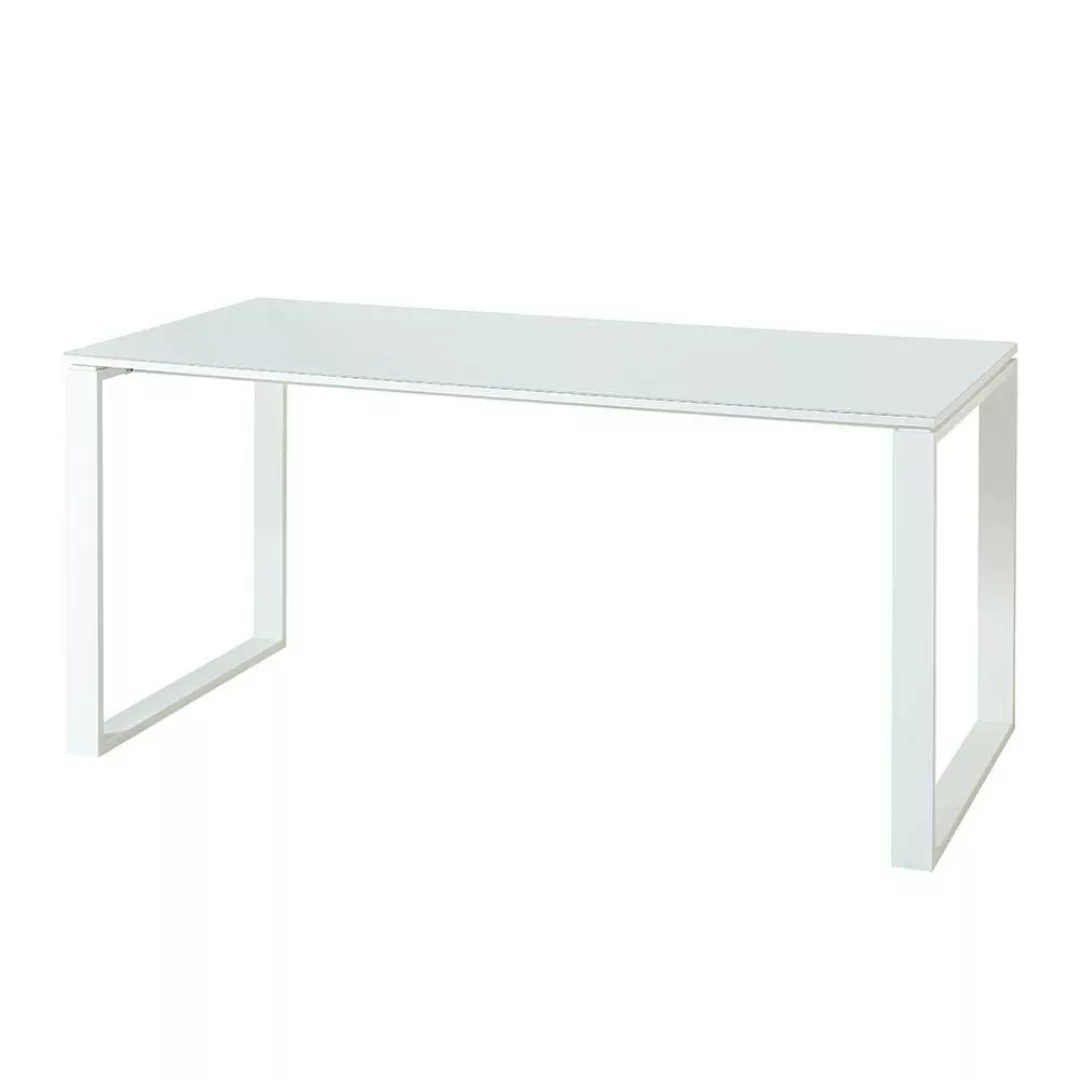 Arbeitszimmermöbel Set in Weiß und Wildeiche Optik Glas beschichtet (dreite günstig online kaufen
