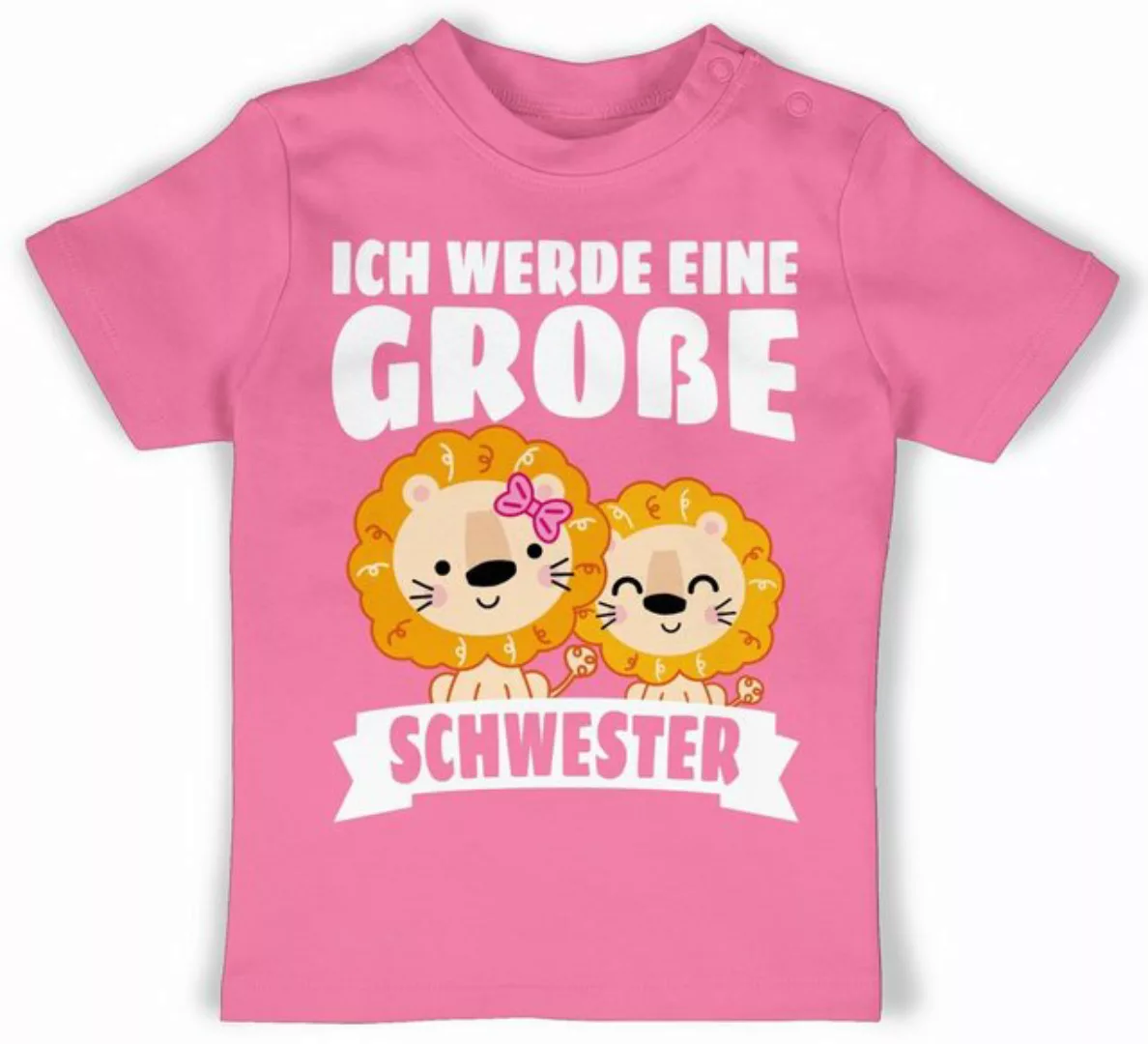 Shirtracer T-Shirt Ich werde eine große Schwester mit Löwen - weiß Geschwis günstig online kaufen