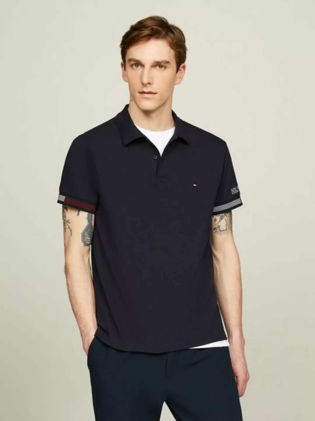 Tommy Hilfiger Poloshirt FLAG CUFF SLIM POLO günstig online kaufen