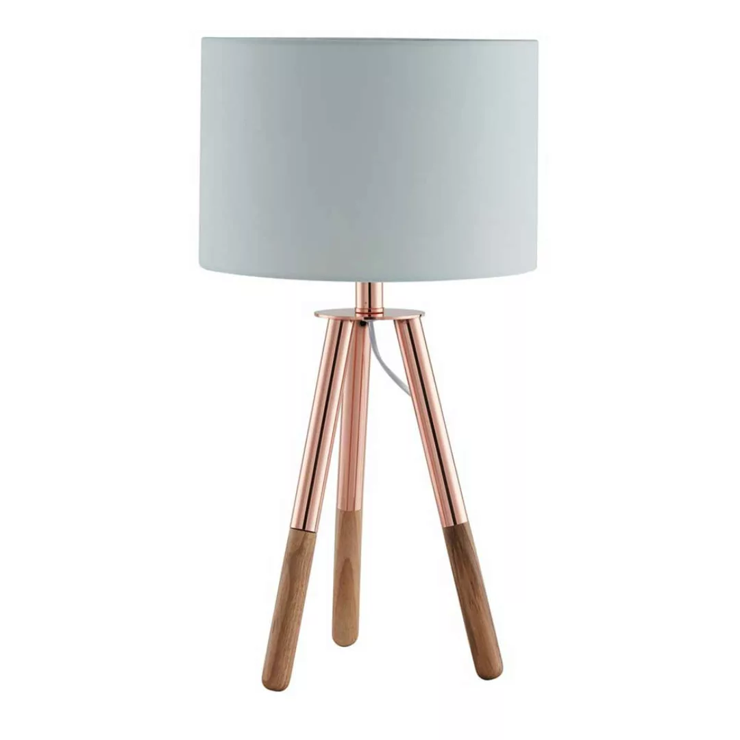 Tischleuchte in Weiß und Kupferfarben Skandi Design günstig online kaufen