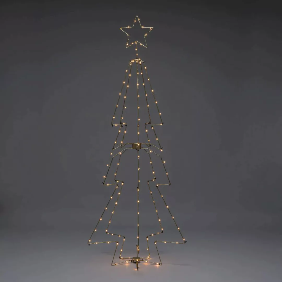 KONSTSMIDE LED Baum »LED Metallweihnachtsbaum mit Top-Stern, 140 bernsteinf günstig online kaufen