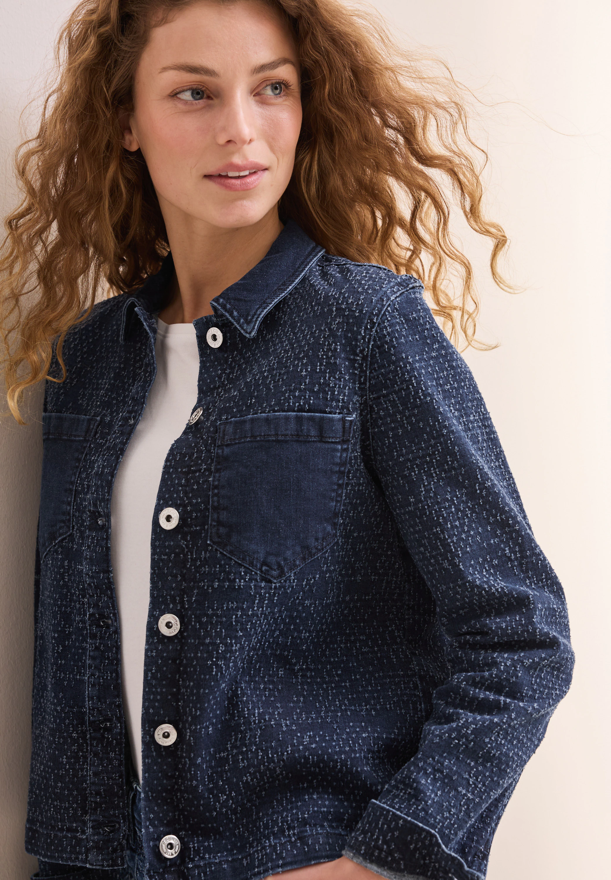 Cecil Jeansjacke, im Bouclé-Look günstig online kaufen