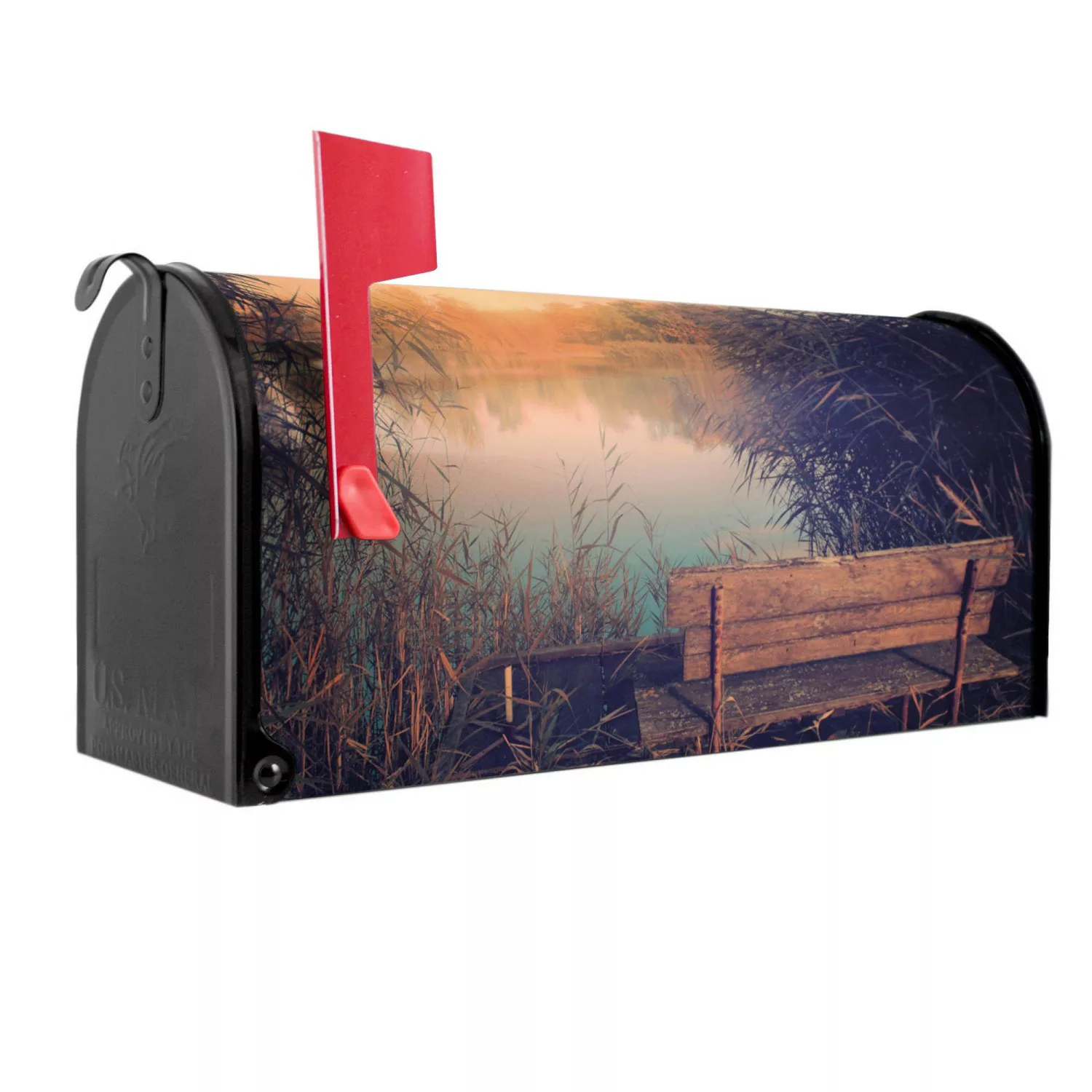 Banjado Amerikanischer Briefkasten Schwarz 48x22x16cm US Mailbox Letterbox günstig online kaufen