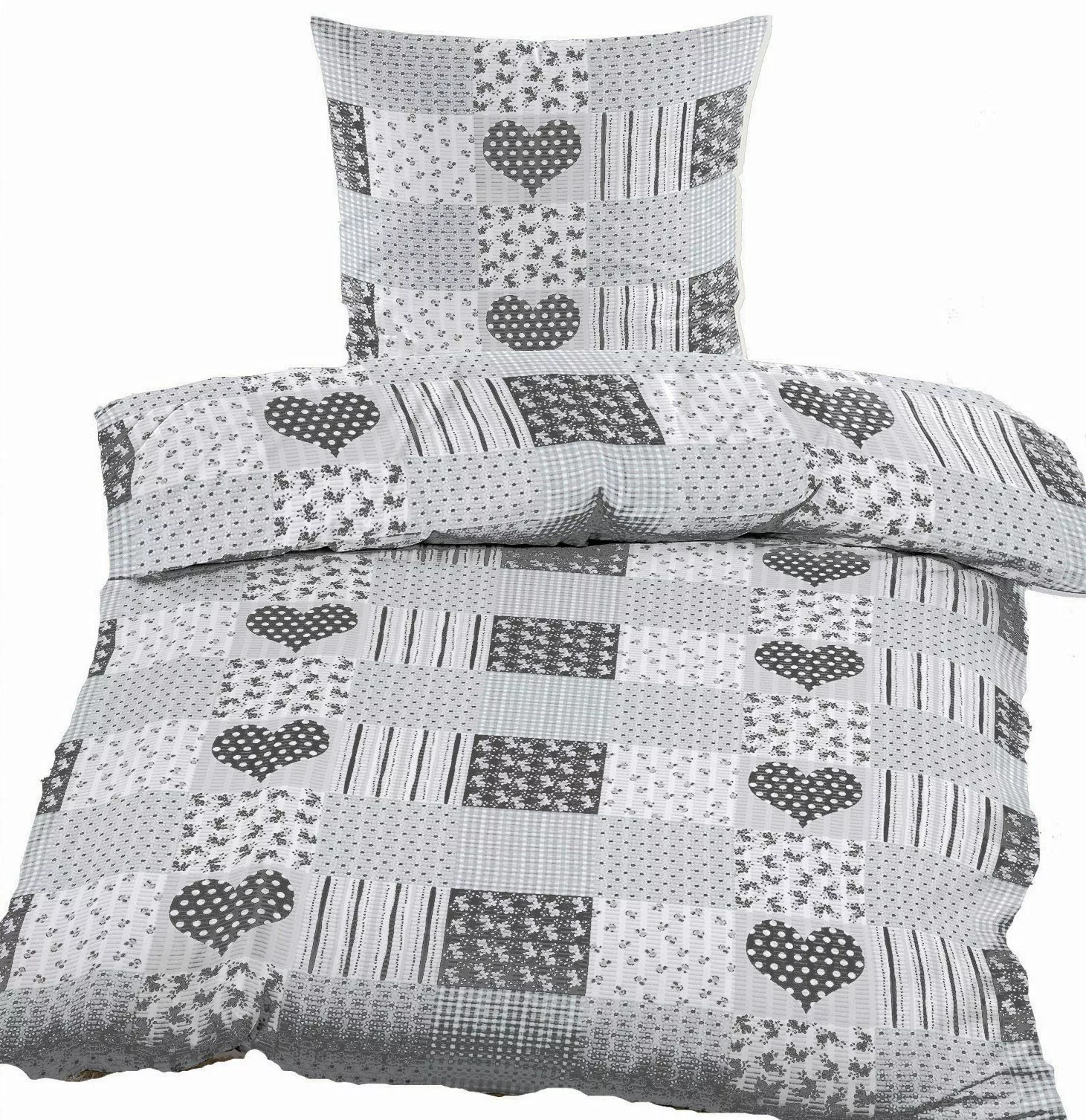 KH-Haushaltshandel Bettwäsche 2-tlg. Seersucker Bettwäsche 135x200 günstig online kaufen