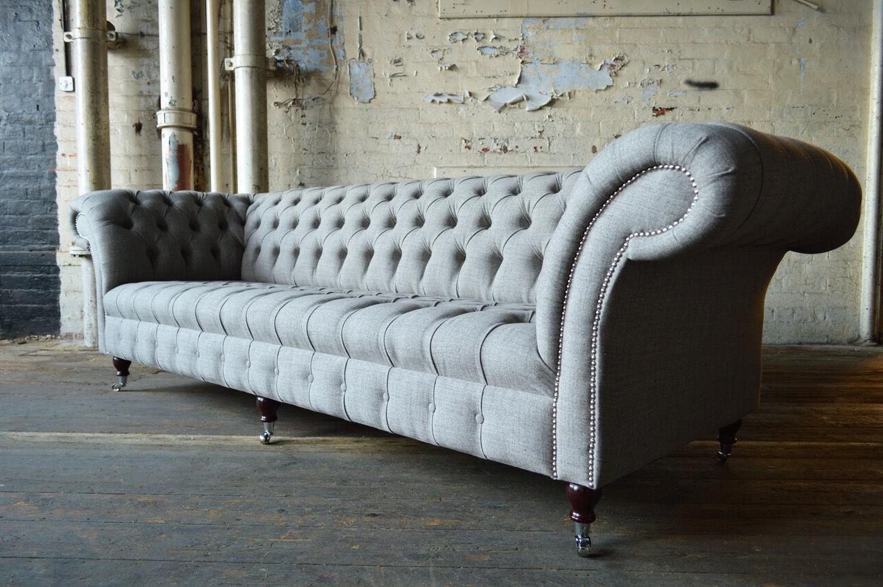 Xlmoebel Sofa Großes Textil-Sofa aus Stoff im Chesterfield-Stil mit einer S günstig online kaufen