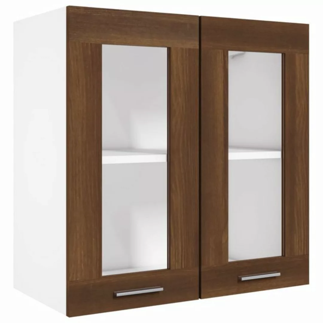 vidaXL Hängeschrank Hängeschrank Glas Braun Eichen-Optik 60x31x60 cm Spanpl günstig online kaufen