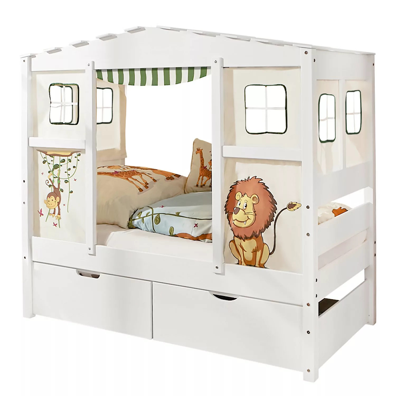 Ticaa Kinderbett "Lio", Hausbett bodentief, mit Schubkasten günstig online kaufen