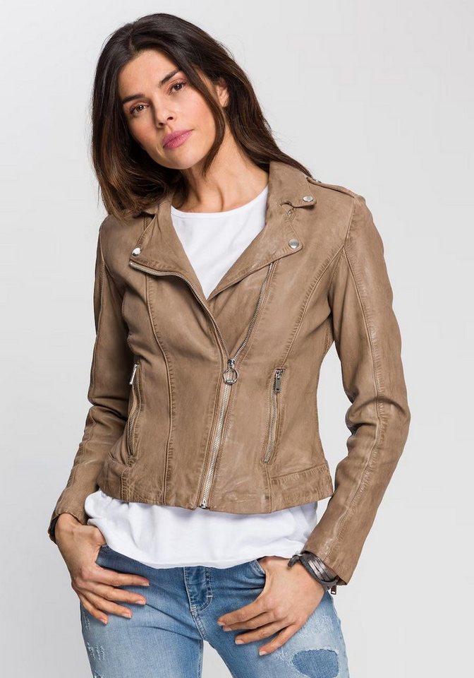 DSCVR Lederjacke »Lilly L« • Typischer Motorrad-Jacken-Schnitt günstig online kaufen