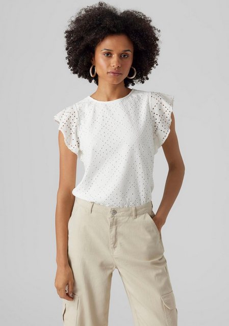 Vero Moda Rundhalsshirt VMTASSA SL FRILL TOP NOOS günstig online kaufen