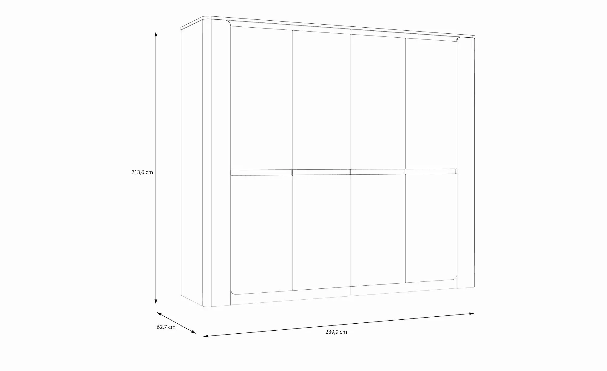 Drehtürenschrank  Santori ¦ creme ¦ Maße (cm): B: 240 H: 213,6 T: 62,7 Schr günstig online kaufen