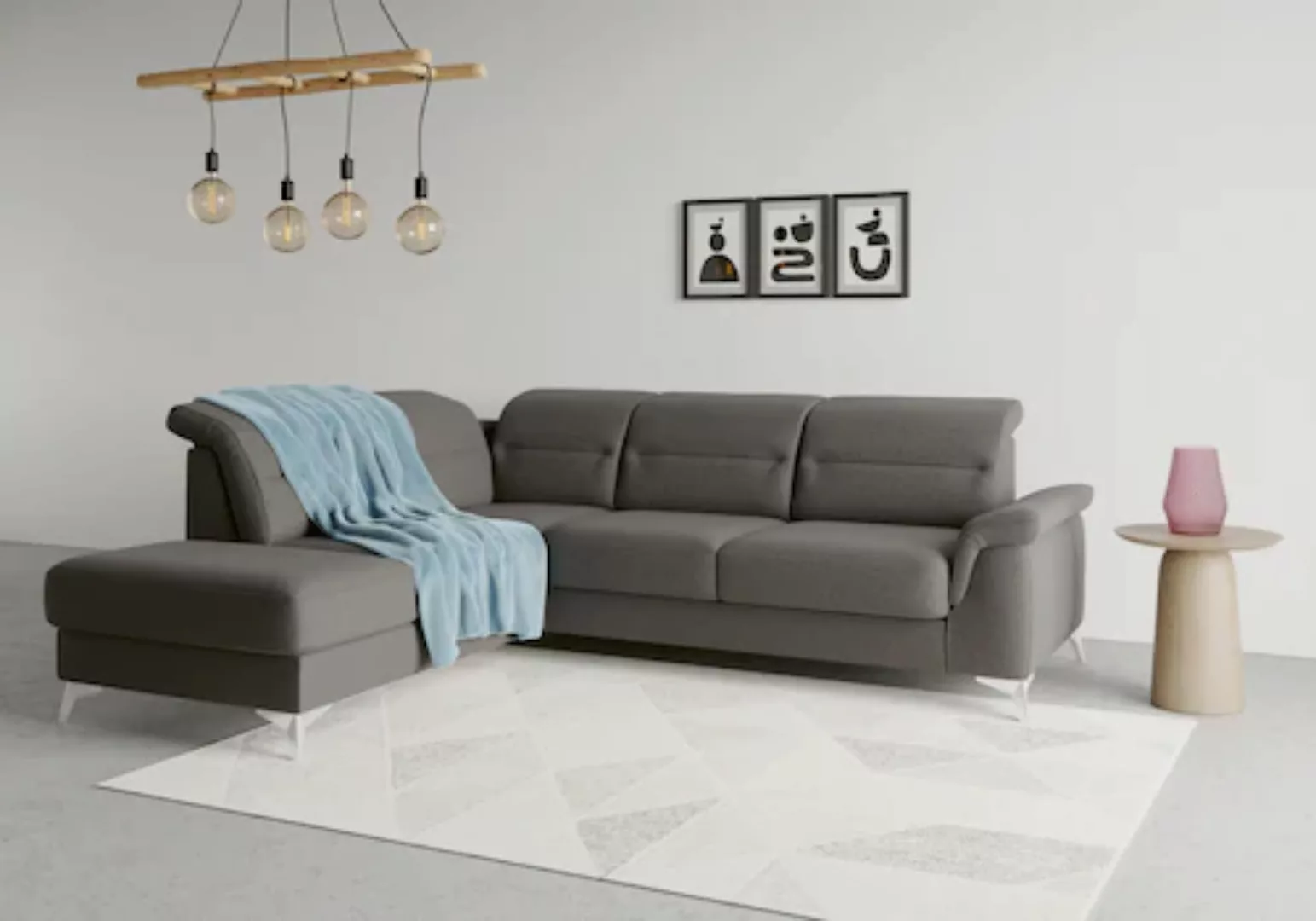 sit&more Ecksofa "Sinatra L-Form", mit Ottomane, optional mit Kopfteilverst günstig online kaufen