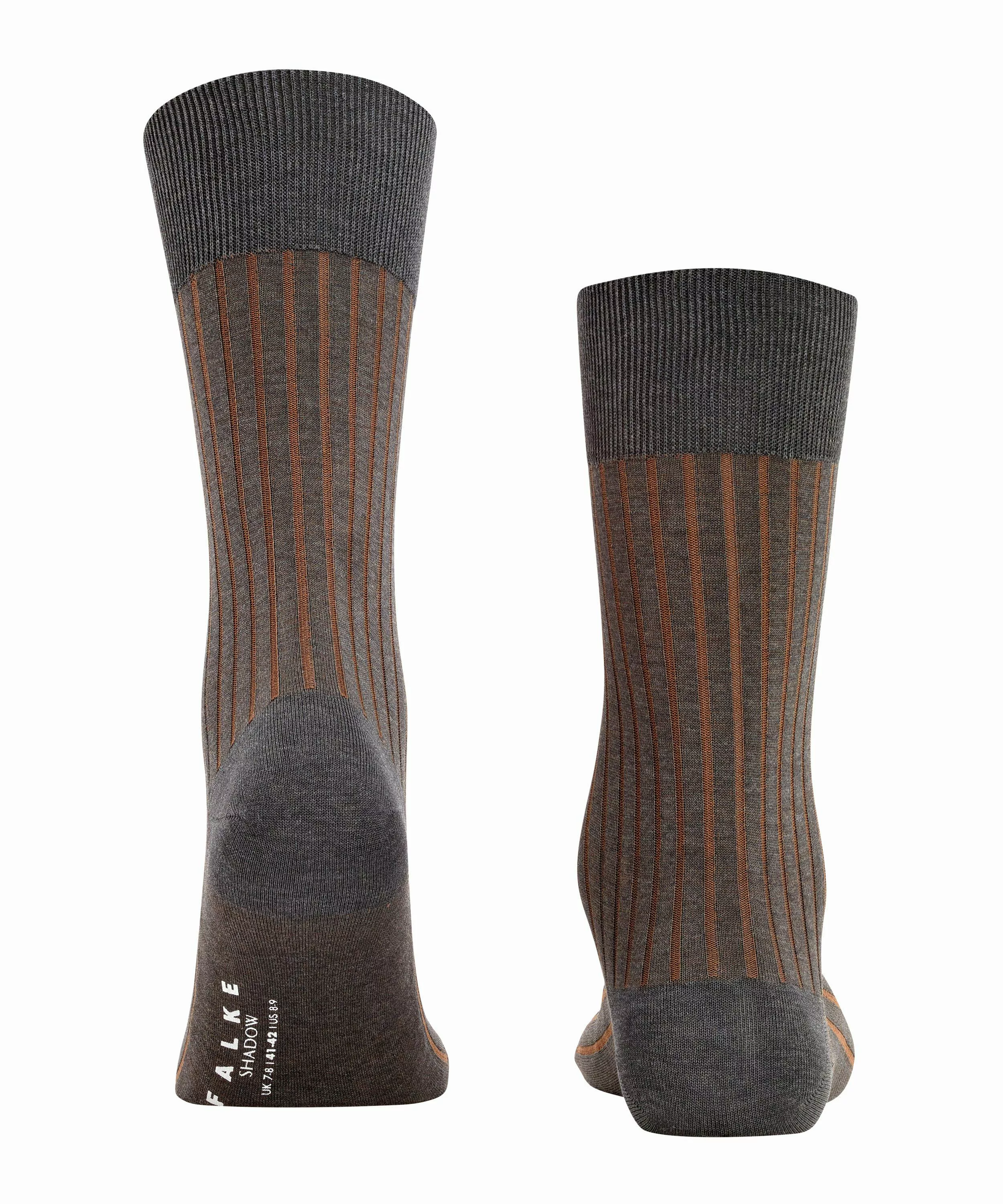 FALKE Shadow Herren Socken, 45-46, Grau, Rippe, Baumwolle, 14648-321006 günstig online kaufen