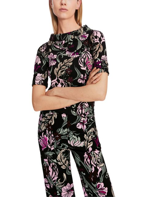 Marc Cain T-Shirt Purpel Rain Premium Damenmode im floralen Dessin günstig online kaufen