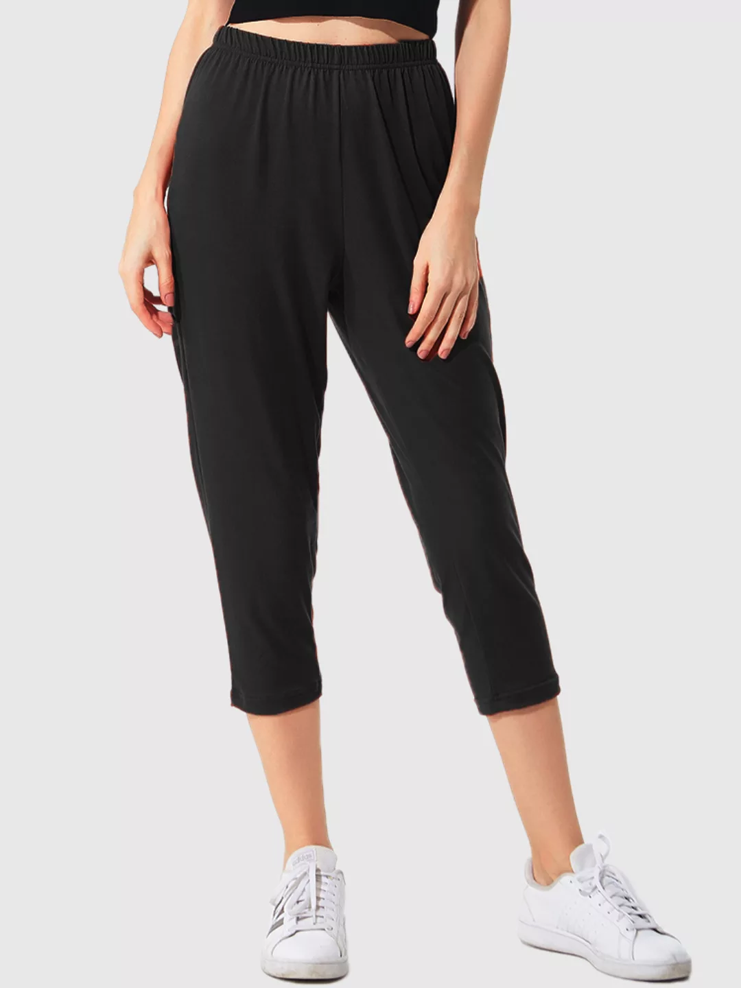 Plus Größe Damen Baumwolle Solid High Elastic Cropped Pants Home Pyjamas Ho günstig online kaufen