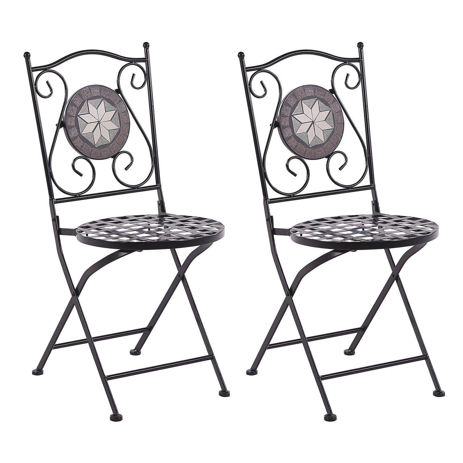Beliani Gartenstuhl Schwarz 45x38x89 günstig online kaufen