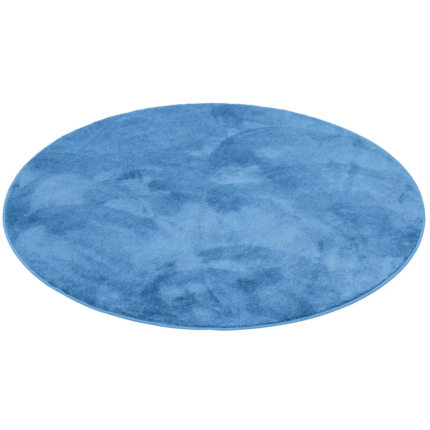 Pergamon Luxus Super Soft Hochflor Teppich Melia Rund Blau 200x200cm günstig online kaufen