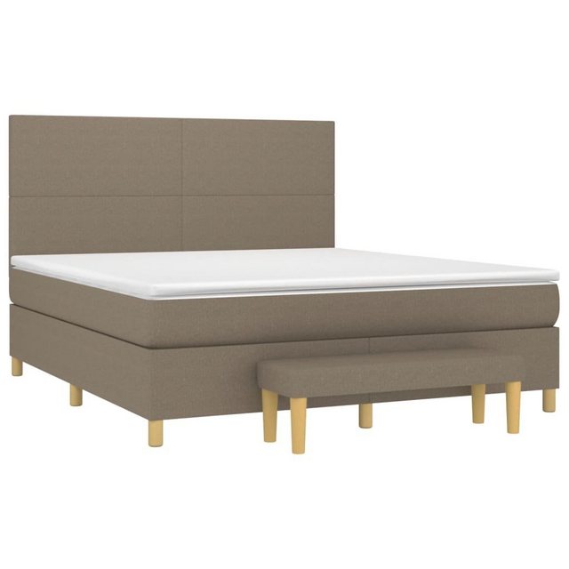 vidaXL Boxspringbett Boxspringbett mit Matratze Taupe 180x200 cm Stoff Bett günstig online kaufen