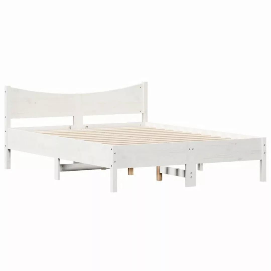 vidaXL Bett Massivholzbett ohne Matratze Weiß 120x190 cm Kiefernholz günstig online kaufen