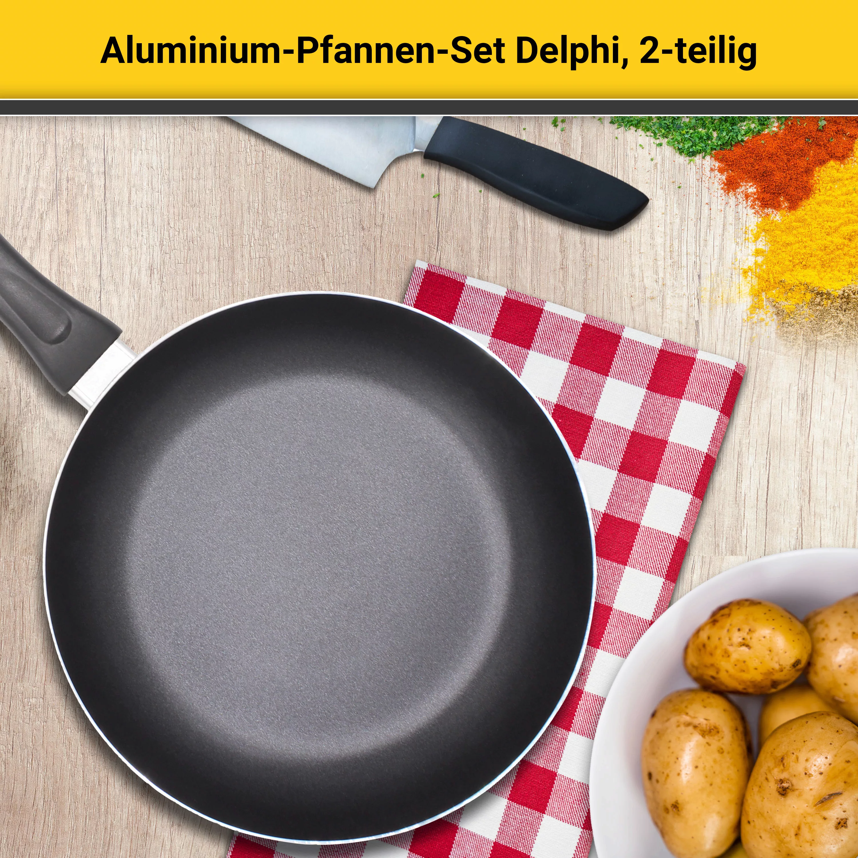 Krüger Pfannen-Set »Aluminium Pfannen-Set DELPHI 2 tlg. (16 + 24 cm)«, Alum günstig online kaufen