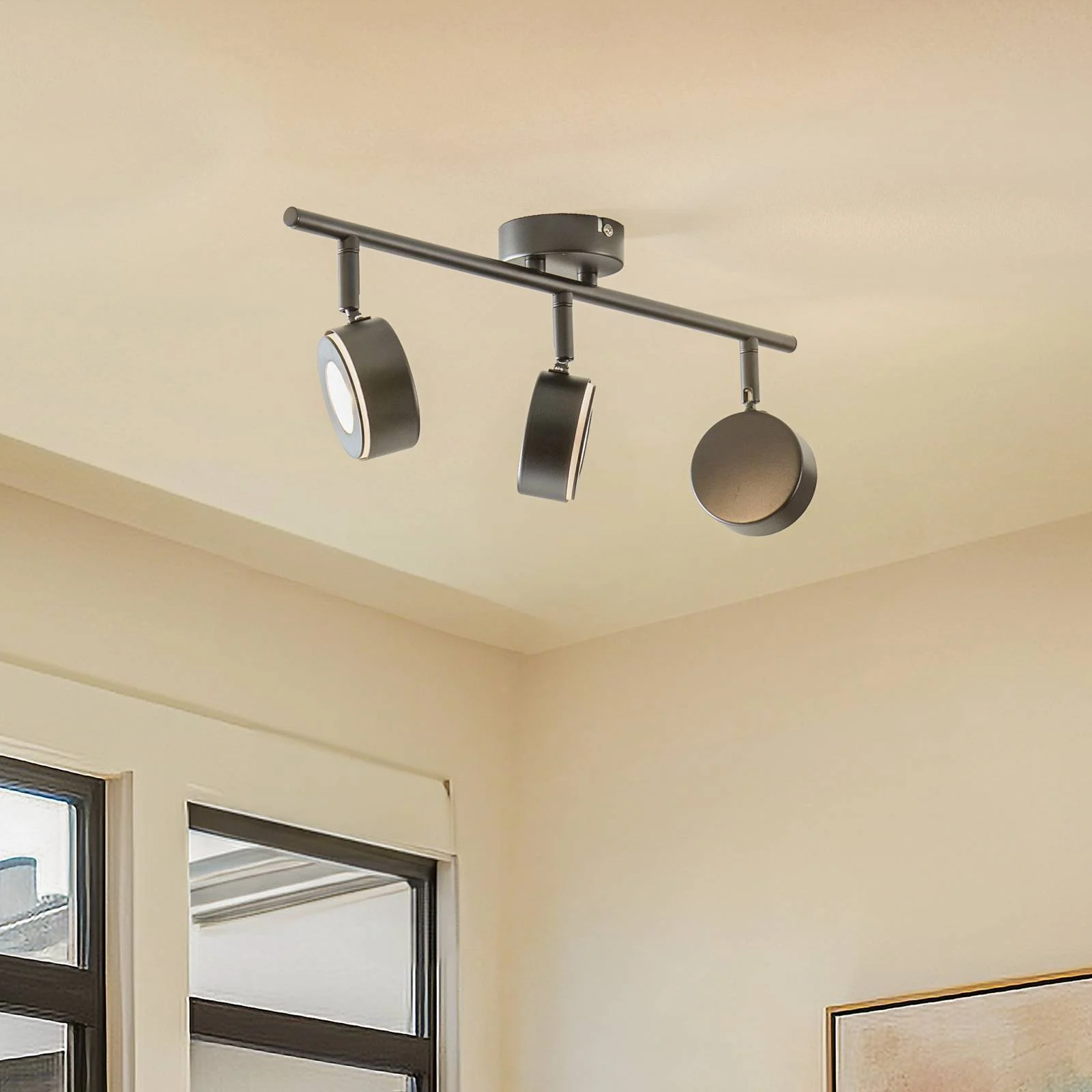 Lindby Strahler Jyla, schwarz, 2.700 K, 3-flg., GX53 günstig online kaufen