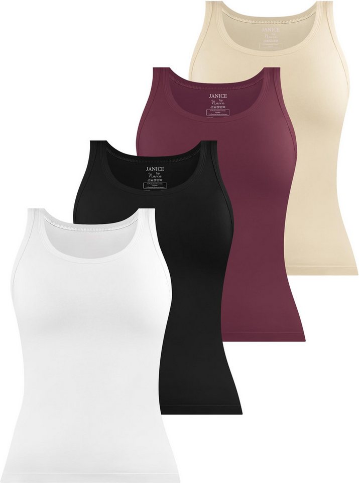 Janice Tanktop 4 x Damen Top Nazca Trägetop aus Baumwolle günstig online kaufen