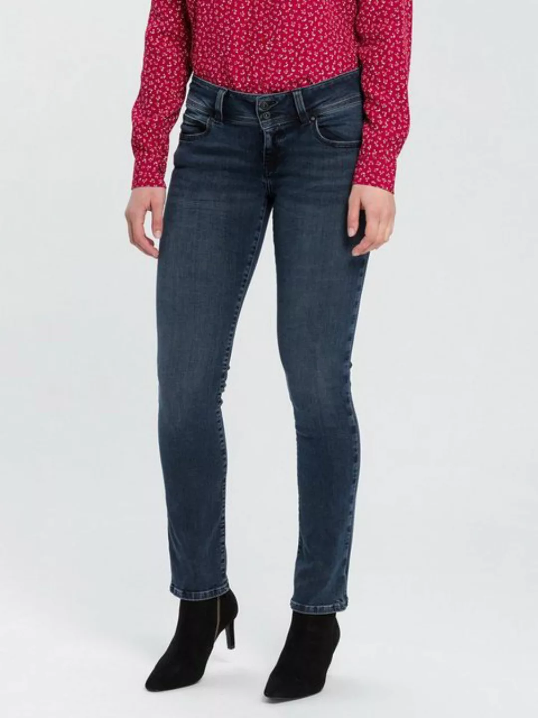 Cross Jeans Damen Jeans Loie - Regular Fit - Blau - Blue/Black günstig online kaufen