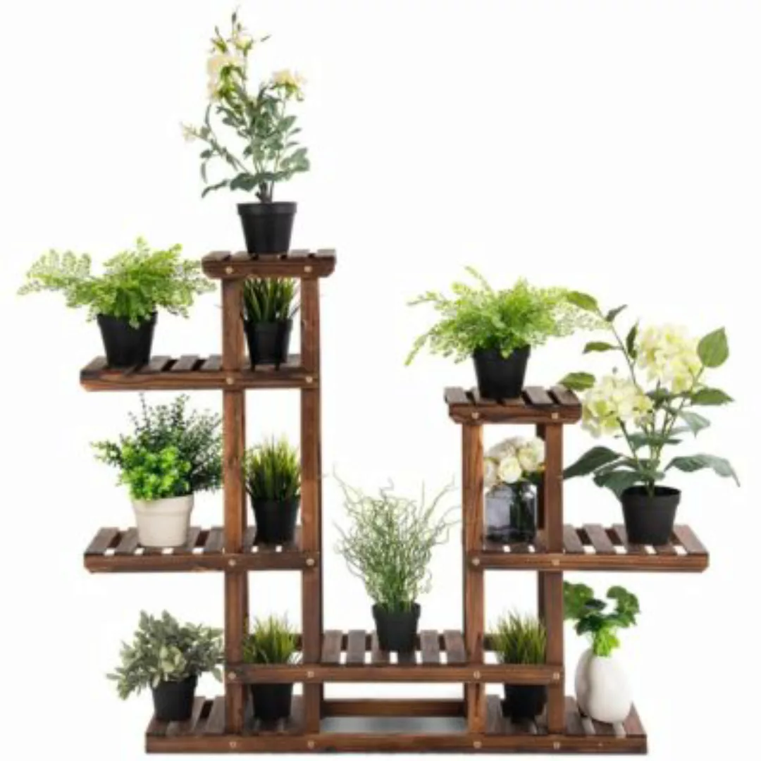 COSTWAY® Pflanzenregal Blumenstaender Garten braun günstig online kaufen