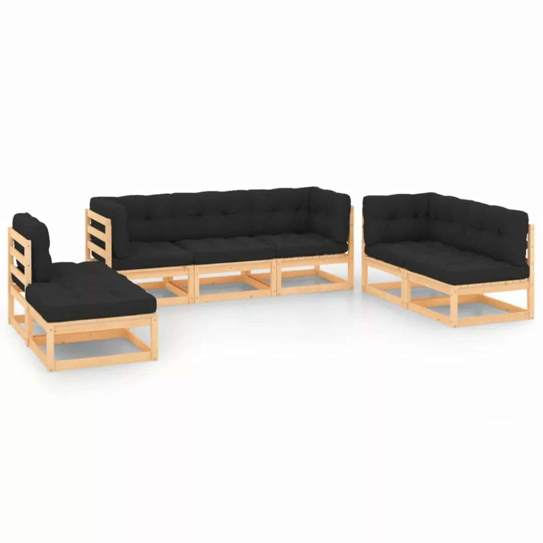 7-tlg. Garten-lounge-set Mit Kissen Massivholz Kiefer günstig online kaufen