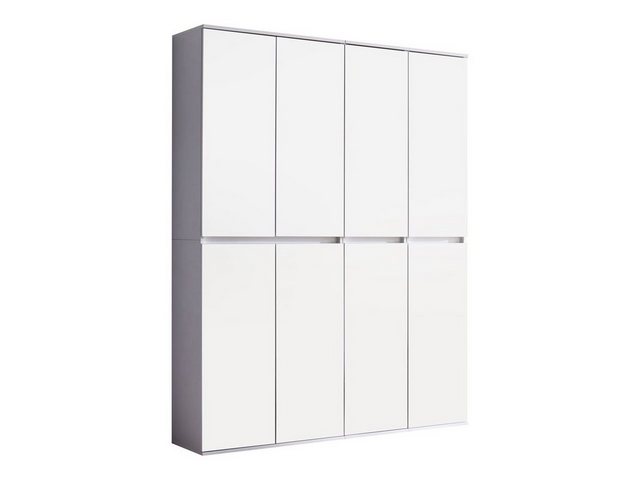 ebuy24 Kleiderschrank Minor Kleiderschrank 8 Türen, weiss, Spiegel. günstig online kaufen