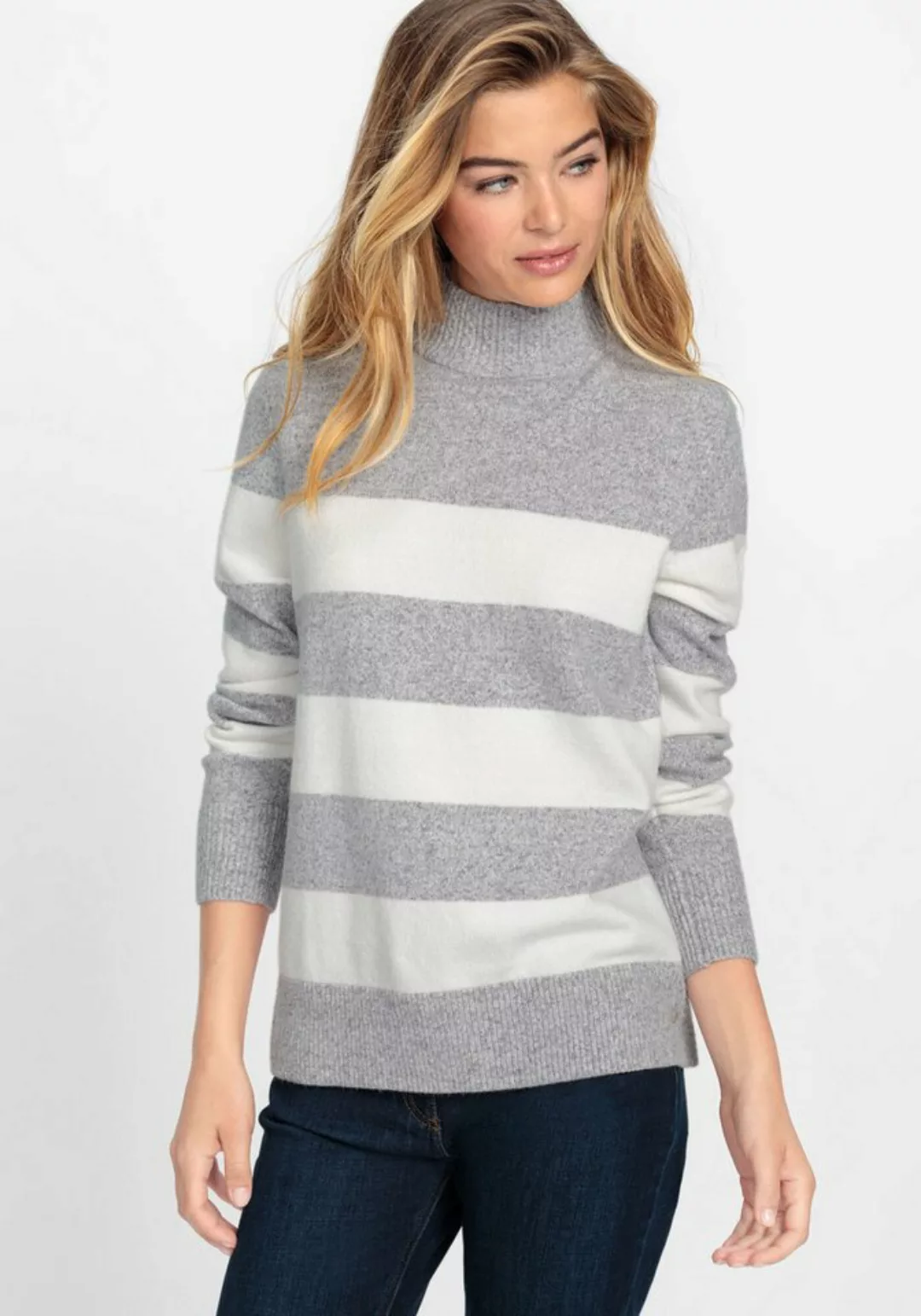 Olsen Stehkragenpullover Pullover in lässig geschnittener Form setzt auf ma günstig online kaufen