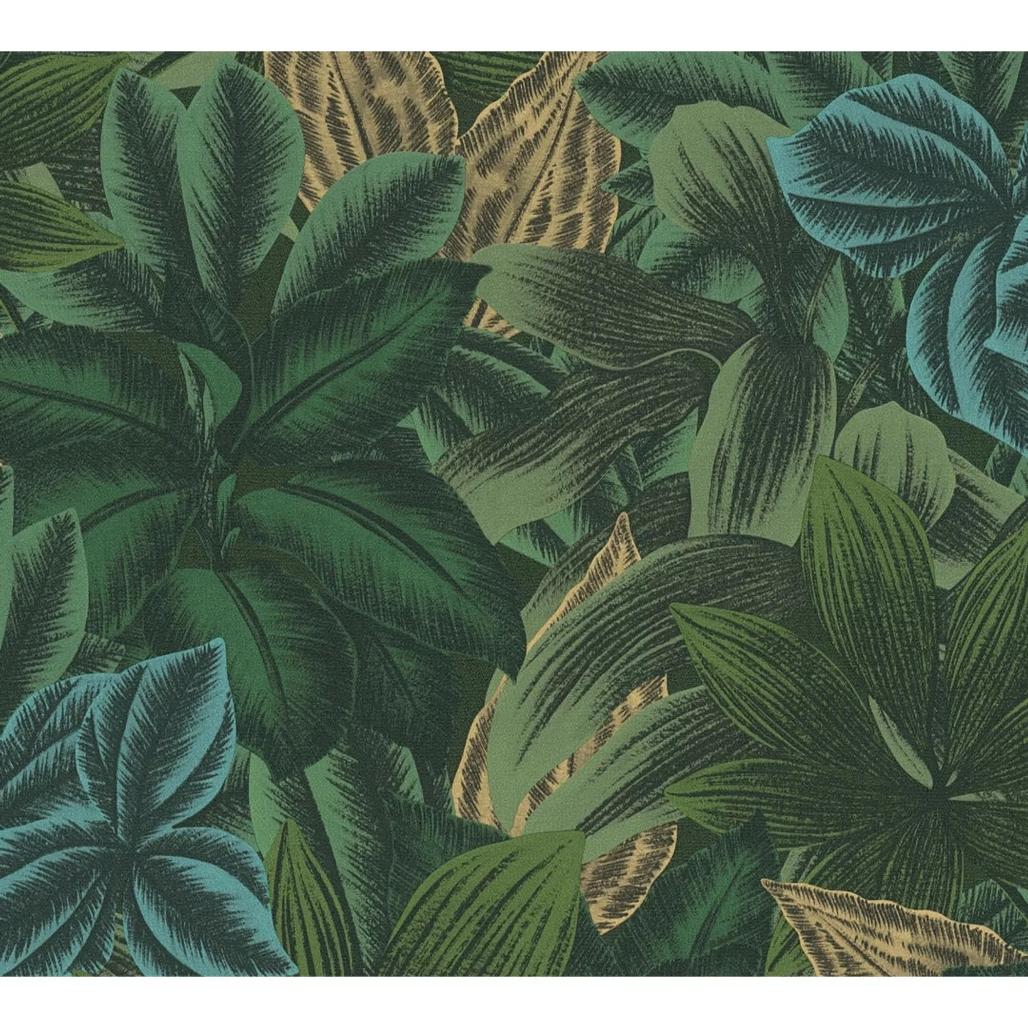 AS-Creation Vliestapete Dschungel Floral Matt Strukturiert Grün Gelb günstig online kaufen