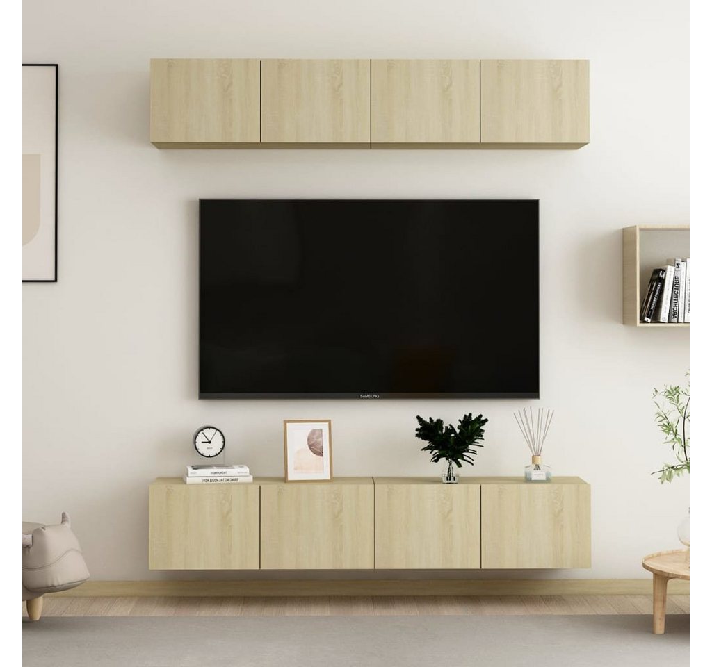 furnicato TV-Schrank TV-Schränke 4 Stk. Sonoma-Eiche 80x30x30 cm Holzwerkst günstig online kaufen