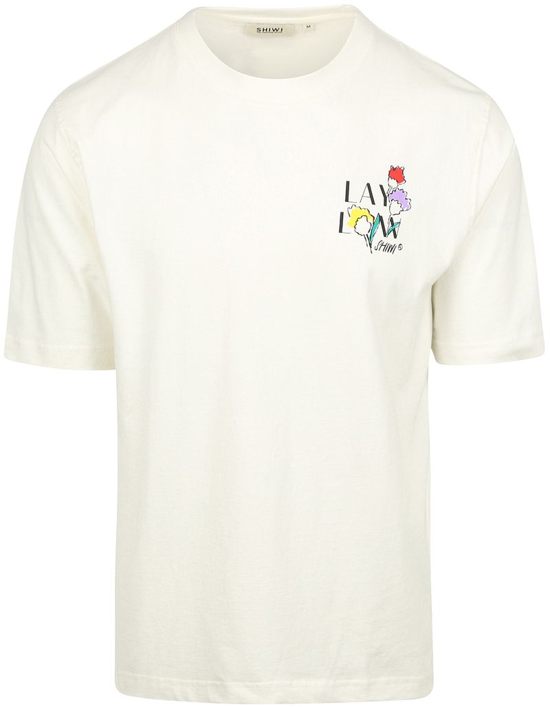 Shiwi T-Shirt Finn Sketched Flowers Off White - Größe L günstig online kaufen
