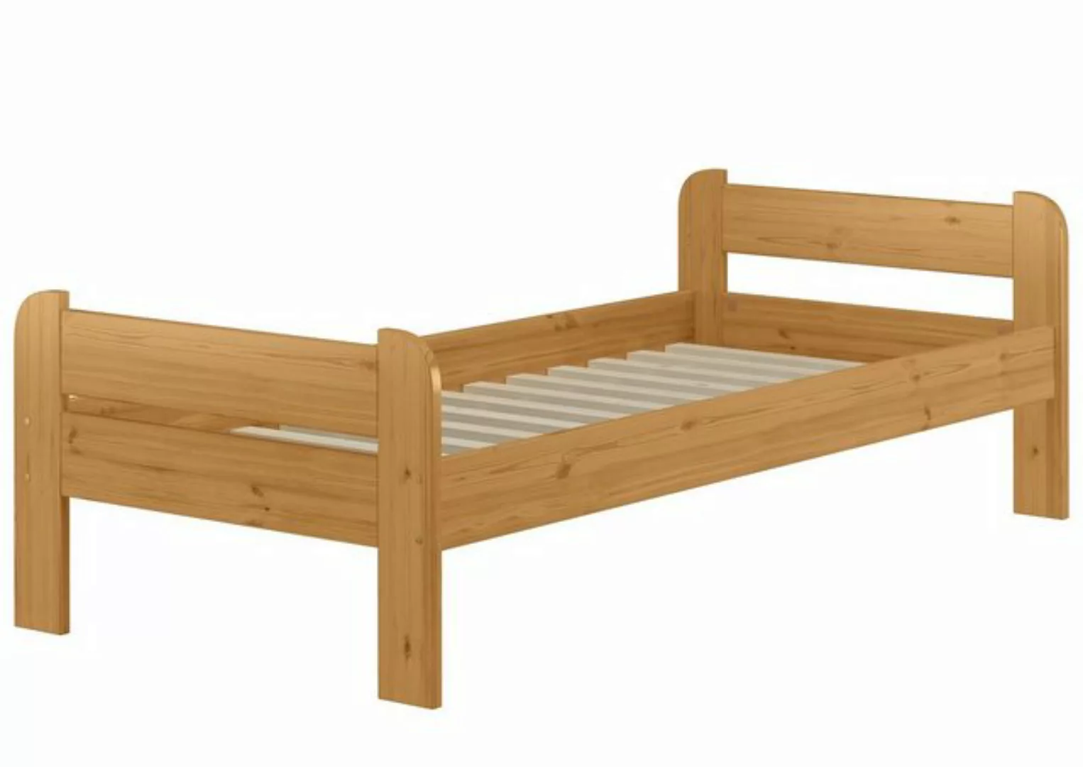 ERST-HOLZ Bett Einzelbett Echtholzbett Kiefer massiv 90x200, EicheEiche geb günstig online kaufen