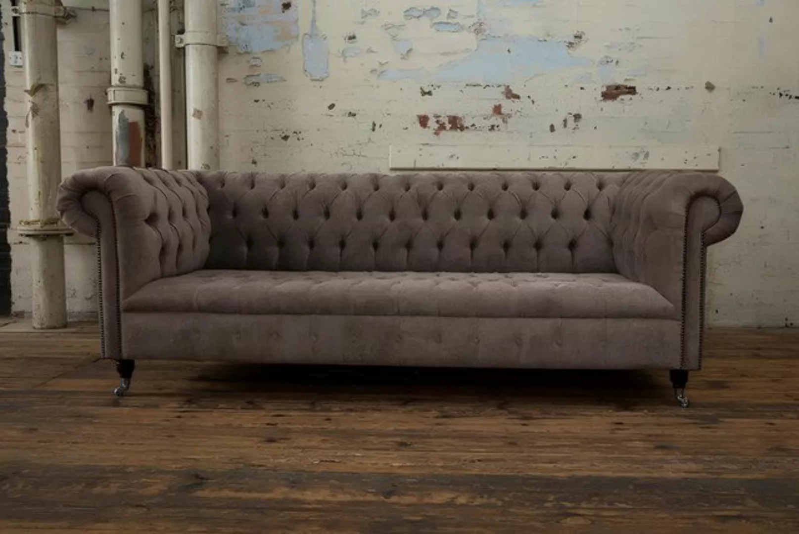 Xlmoebel Sofa Großes Stoffdesign Wohnzimmer-Sofa Chesterfield Polster 4-Sit günstig online kaufen