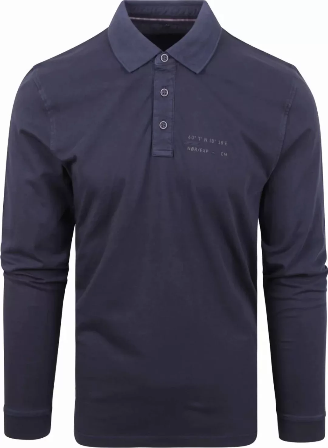 Casa Moda Vintage Longsleeve Poloshirt Navy - Größe L günstig online kaufen