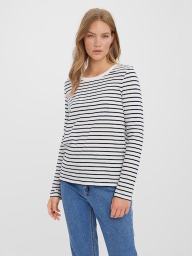 Vero Moda Langarmshirt VMLEXIE APRIL LS TOP JRS mit Zierknöpfen günstig online kaufen