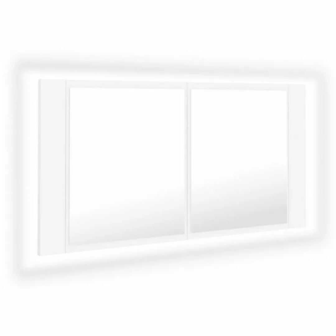 vidaXL Badezimmerspiegelschrank LED-Bad-Spiegelschrank Weiß 90x12x45 cm Acr günstig online kaufen