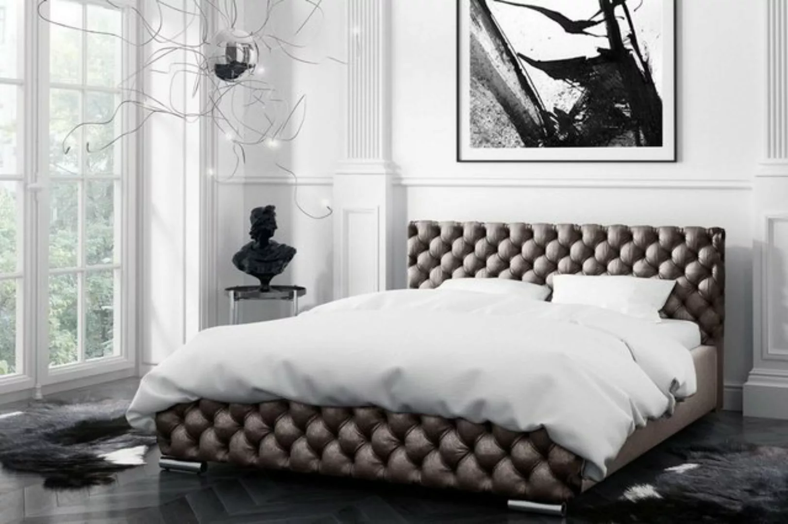 JVmoebel Polsterbett, Polsterbett 180x200 Doppelbett Hotel Modern Bett Schl günstig online kaufen