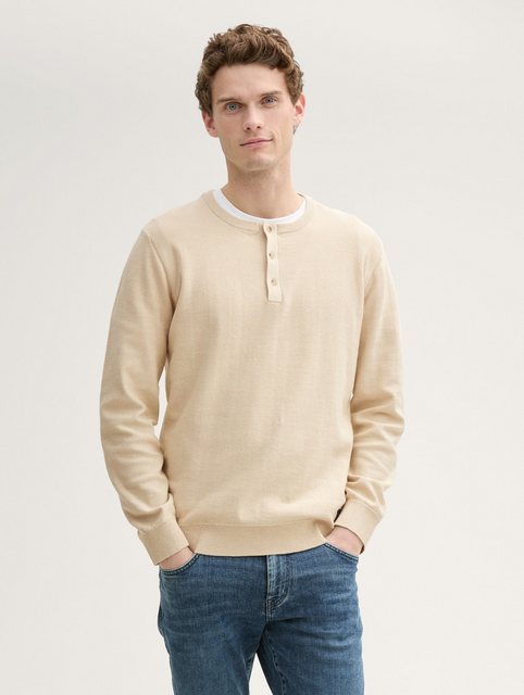 TOM TAILOR Strickpullover Henley Strickpullover aus Baumwolle günstig online kaufen