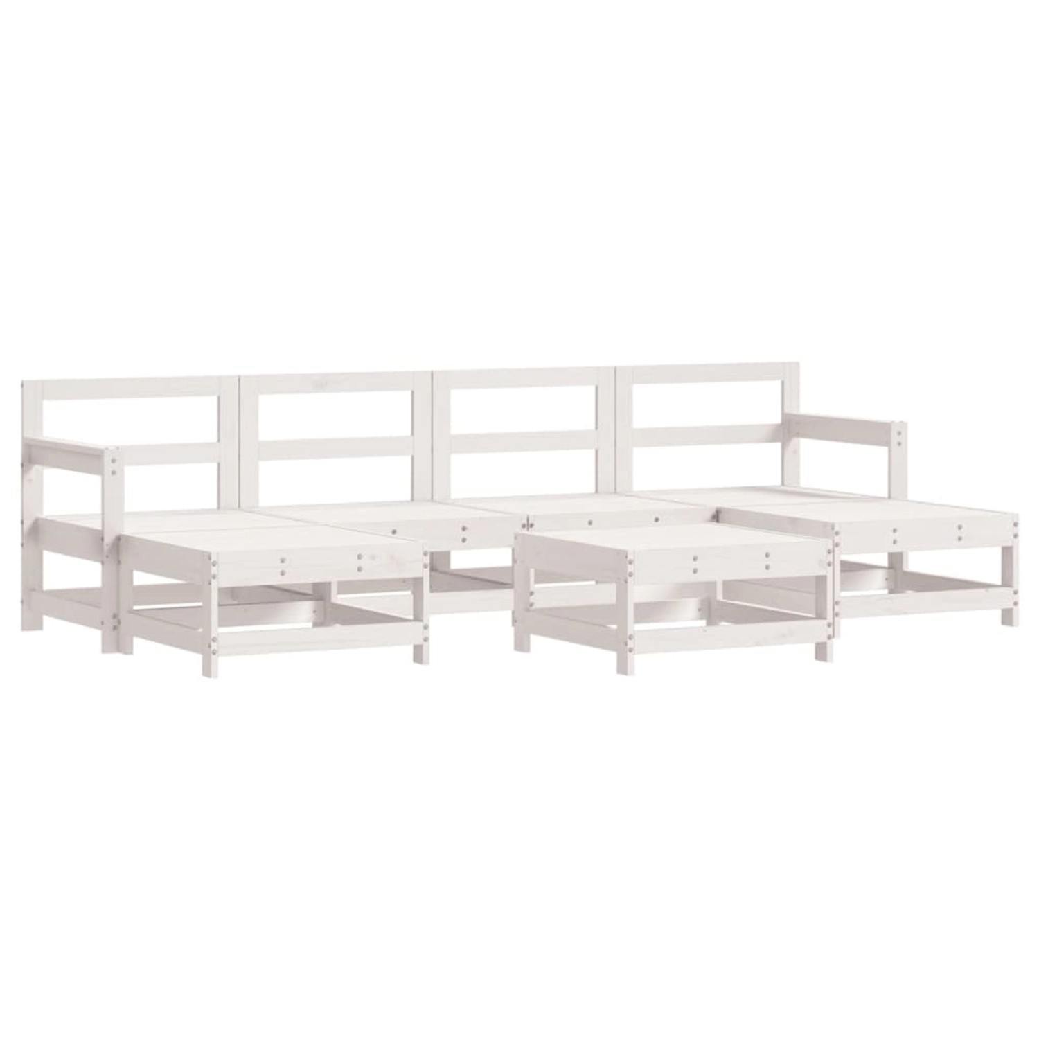 vidaXL 7-Tlg Garten-Lounge-Set Weiß Massivholz Kiefer 3186369 günstig online kaufen