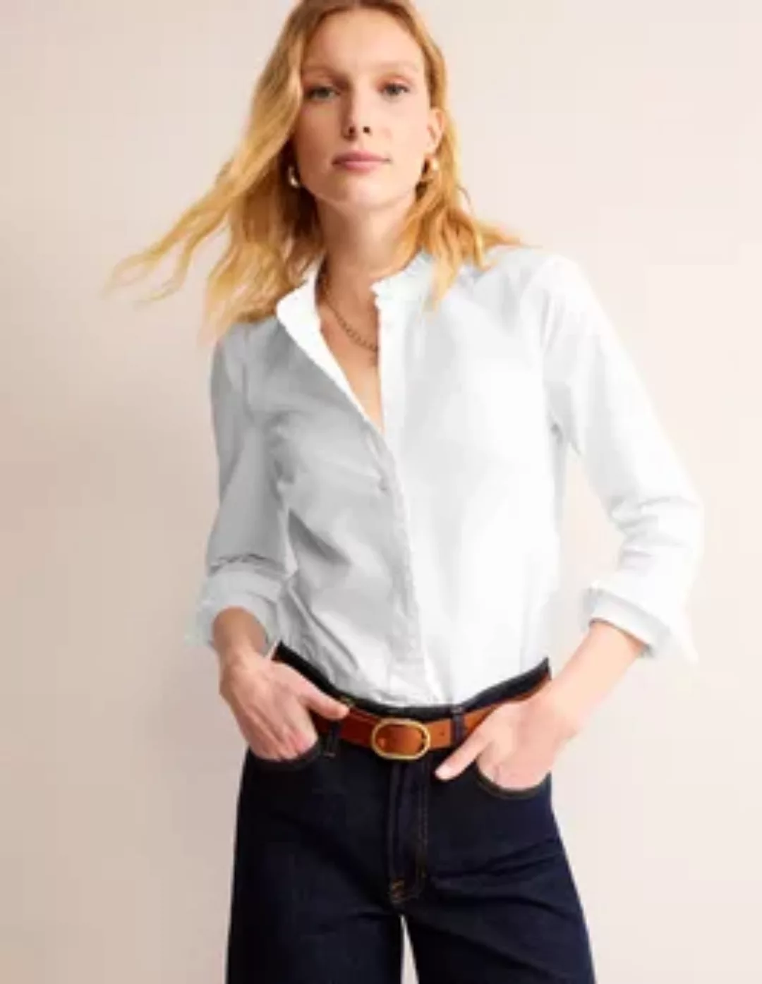 Phoebe Hemd aus Baumwolle Damen Boden, Weiß günstig online kaufen