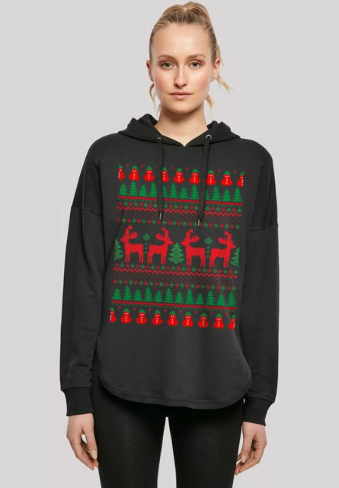 F4NT4STIC Kapuzenpullover "Christmas Reindeers Weihnachten Muster", Print günstig online kaufen