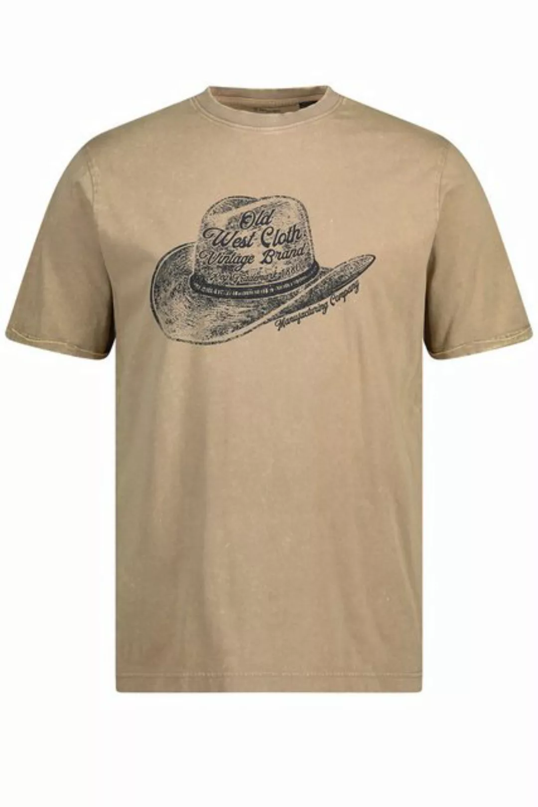 JP1880 T-Shirt T-Shirt Halbarm Vintage Look Cowboy-Hut Print günstig online kaufen