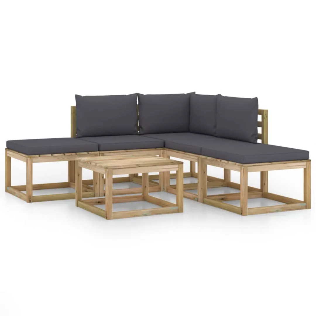 6-tlg. Garten-lounge-set Mit Anthrazit Kissen günstig online kaufen